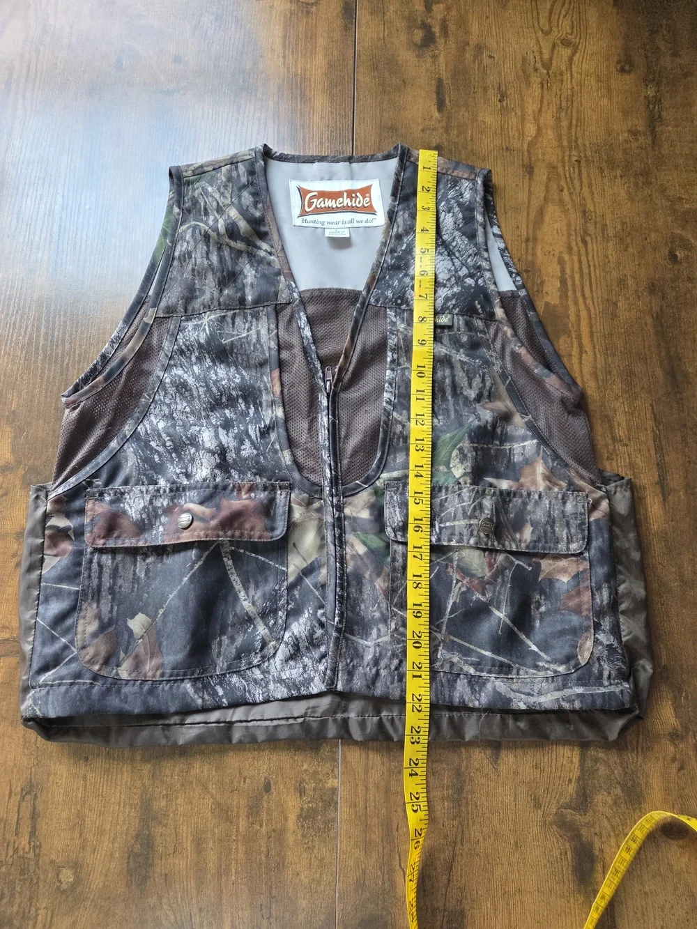 Gamehide Mens Real Tree Camoflauge Edge Hunting Shooting Zip Up Vest Size Large